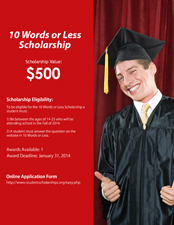 10 Words or Less Scholarship